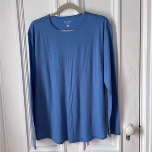 Men’s Cloudveil Long Sleeve Light Blue Merino Wool Blend T shirt